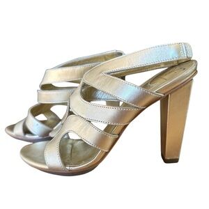 DIANE VON FURSTENBURG Vintage Metallic Gold Heels Women’s US 7.5